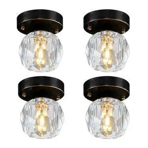 Crystal Ceiling Light Fixture Black Small Flush Mount Ceiling Lights | Black Brass Vintage Modern Close to Ceiling Lamp Mini 4.3inch Crystal Globe Shade for Bedroom Hallway Foyer Entrance Crystal Ceiling Light Fixture Black Small Flush Mount Ceiling Lights | Black Brass Vintage Modern Close to Ceiling Lamp Mini 4.3inch Crystal Globe Shade for Bedroom Hallway Foyer Entrance