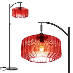 Modern Red Glass Floor Lamp Large Glass Dome Shade Black Floor Lamps | Large 11Inch Glass Globe Shade Mcm Vintage Standing Lamps Tall lamp floor lamp for Living room Farmhouse Bedroom home decor Modern Red Glass Floor Lamp Large Glass Dome Shade Black Floor Lamps | Large 11Inch Glass Globe Shade Mcm Vintage Standing Lamps Tall lamp floor lamp for Living room Farmhouse Bedroom home decor