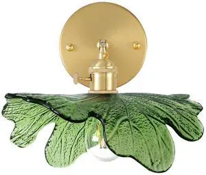 Vanity Lights for Bathroom Mid Century Modern Wall Sconce Light Fixture Green Flower Glass Shade 90 Degree Adjustable Gold Sconce Hardwired Vintage Wall Lighting for Over Mirror Bath Vanity Lights for Bathroom Mid Century Modern Wall Sconce Light Fixture Green Flower Glass Shade 90 Degree Adjustable Gold Sconce Hardwired Vintage Wall Lighting for Over Mirror Bath