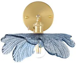 Flower Bathroom Vanity Light Vintage Gold Wall Sconce Blue Glass Shade Mid Century Modern Vanity Lamp Decor Art Vanities Light Adjustable Hardwired Wall Lighting for Over Mirror Flower Bathroom Vanity Light Vintage Gold Wall Sconce Blue Glass Shade Mid Century Modern Vanity Lamp Decor Art Vanities Light Adjustable Hardwired Wall Lighting for Over Mirror