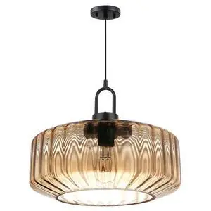 13.78 Large Glass Pendant Light Mid Century Amber Lighting Fixture | 1-Lights 35cm Hand Blown Striped Glass Shade Lantern Design, 59.1 Adjustable Cord,Above Table,Kitchen,Large Bedroom,E26 Base 13.78 Large Glass Pendant Light Mid Century Amber Lighting Fixture | 1-Lights 35cm Hand Blown Striped Glass Shade Lantern Design, 59.1 Adjustable Cord,Above Table,Kitchen,Large Bedroom,E26 Base