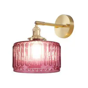 Vintage Wall Sconce Light Pink Stripe Glass Bathroom Light Fixture Brushed Gold Vanity Light Bathroom Sconce Modern Wall Mount Light Swing arm Wall Lighting fixtures for Over Mirror Vintage Wall Sconce Light Pink Stripe Glass Bathroom Light Fixture Brushed Gold Vanity Light Bathroom Sconce Modern Wall Mount Light Swing arm Wall Lighting fixtures for Over Mirror