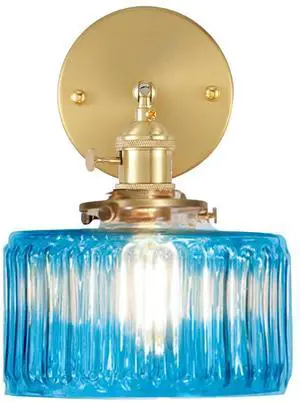 1-Light Blue Vanity Light for Bathroom Vintage Glass Sconce Striped Glass Wall Light Fixture Modern Gold Brass Wall Sconce Globe Vanity Lights Round Wall Mounted Light Bedroom Hallway 1-Light Blue Vanity Light for Bathroom Vintage Glass Sconce Striped Glass Wall Light Fixture Modern Gold Brass Wall Sconce Globe Vanity Lights Round Wall Mounted Light Bedroom Hallway