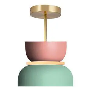 Mid-Century Semi Mount Ceiling Lights Pink/Green Macaron Color Lampshade Modern Hallway Light Fixtures Hanging with Dome Barn Shade Close to Ceiling Light for Entryway Kids Bedroom Mid-Century Semi Mount Ceiling Lights Pink/Green Macaron Color Lampshade Modern Hallway Light Fixtures Hanging with Dome Barn Shade Close to Ceiling Light for Entryway Kids Bedroom