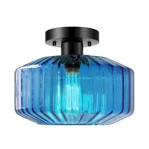 Large Glass Ceiling Light fixtures Mid Century Flush Mount Light Blue Striped Shade Design Modern Glass Ceiling lamp Globe Close to Ceiling Light for Bedroom Dining Room Hallway Large Glass Ceiling Light fixtures Mid Century Flush Mount Light Blue Striped Shade Design Modern Glass Ceiling lamp Globe Close to Ceiling Light for Bedroom Dining Room Hallway