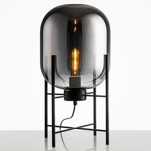 Black Table lamp Glass Globe Table Lamps Mid Century Modern Table Light with Smoked Gray Glass Shade Metal Base Vintage Desk Lamp Nightstand Lamp for end Table Bedside Bedroom Black Table lamp Glass Globe Table Lamps Mid Century Modern Table Light with Smoked Gray Glass Shade Metal Base Vintage Desk Lamp Nightstand Lamp for end Table Bedside Bedroom