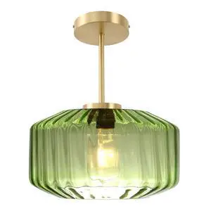 Mid Century Modern Green Ceiling Light Fixture, Vintage Glass Semi Flush Mount Ceiling Light Gold Brass Ceiling Lights with Green Drum Glass Shade for Hallway Bedroom Foyer Bedroom Mid Century Modern Green Ceiling Light Fixture, Vintage Glass Semi Flush Mount Ceiling Light Gold Brass Ceiling Lights with Green Drum Glass Shade for Hallway Bedroom Foyer Bedroom