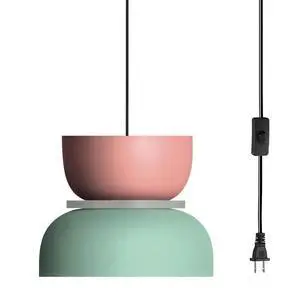 Plug-in Pendant Light Macaron Color Hanging Lamp with 14.7ft Adjustable Cord Bowl Pink Blue Lamp Shade Modern Minimalist Ceiling Pendant Lighting Fixture Kitchen Bedroom Dining Room Plug-in Pendant Light Macaron Color Hanging Lamp with 14.7ft Adjustable Cord Bowl Pink Blue Lamp Shade Modern Minimalist Ceiling Pendant Lighting Fixture Kitchen Bedroom Dining Room