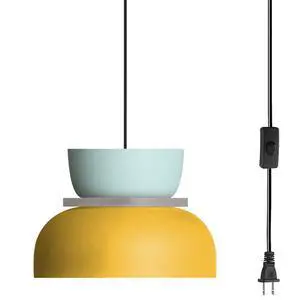 Nordic Pendant Lamp Plug in Pendant Light Fixtures Macaron Blue Yellow Aluminum Shade with 14.7 ft Plug-in Cord On/Off Switch Industrial Modern Hanging Lamp Plug in for Kitchen Nordic Pendant Lamp Plug in Pendant Light Fixtures Macaron Blue Yellow Aluminum Shade with 14.7 ft Plug-in Cord On/Off Switch Industrial Modern Hanging Lamp Plug in for Kitchen