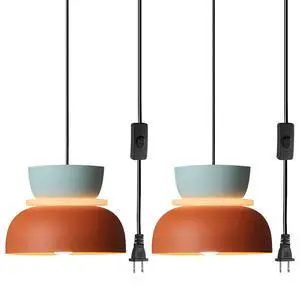 Plug in Hanging Pendant Light Macaron with 14.7ft Cord On/Off Switch | Nordic Modern Hanging Lamp,Mid Century Light Fixture,Colorful Barn Shade, Bedside, Living Bedroom, Apartment, Reading Nook Plug in Hanging Pendant Light Macaron with 14.7ft Cord On/Off Switch | Nordic Modern Hanging Lamp,Mid Century Light Fixture,Colorful Barn Shade, Bedside, Living Bedroom, Apartment, Reading Nook