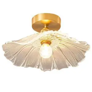 Mid Century Modern Ceiling Light 1-Light Gold Modern Pendant Light Modern Style Glass Ceiling Lamp for Hallway Bedroom Living Room (Transparent) Mid Century Modern Ceiling Light 1-Light Gold Modern Pendant Light Modern Style Glass Ceiling Lamp for Hallway Bedroom Living Room (Transparent)