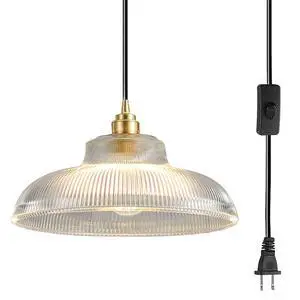 Plug in Vintage Hanging Lamp Pendant Light Fixtures with 14.7ft Corded Clear Dome Shade Gold Brushed Brass Hanging Light Plug in Cord Glass Pendant Lamp Retro Mid Century Ceiling Lamp Plug in Vintage Hanging Lamp Pendant Light Fixtures with 14.7ft Corded Clear Dome Shade Gold Brushed Brass Hanging Light Plug in Cord Glass Pendant Lamp Retro Mid Century Ceiling Lamp