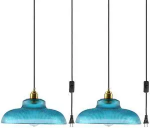 Plug in Pendant Lamp Plug in Blue Glass Hanging Light Fixture, Gold Adjustable Height Pendant Light with 14.7 ft Cord On/Off Switch Glass Dome Plugin Swag Ceiling Light for Kitchen Dining Room Plug in Pendant Lamp Plug in Blue Glass Hanging Light Fixture, Gold Adjustable Height Pendant Light with 14.7 ft Cord On/Off Switch Glass Dome Plugin Swag Ceiling Light for Kitchen Dining Room