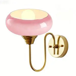 Brushed Gold Wall Sconce Modern Flush Mount Wall Lamp Pink Round Globe Shade Milk Glass Bathroom Vanity Lighting Mid Century Contemporary Light Fixture for Bedroom Hallway Entryway Brushed Gold Wall Sconce Modern Flush Mount Wall Lamp Pink Round Globe Shade Milk Glass Bathroom Vanity Lighting Mid Century Contemporary Light Fixture for Bedroom Hallway Entryway