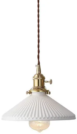 Vintage Pendant Light fixtures Ceramics Ceiling Pendant Lights with White Scalloped Shade Brass Minimalist Style Barn Chandelier Pendant Lamp for Kitchen Sink Dining Room Bedroom Vintage Pendant Light fixtures Ceramics Ceiling Pendant Lights with White Scalloped Shade Brass Minimalist Style Barn Chandelier Pendant Lamp for Kitchen Sink Dining Room Bedroom
