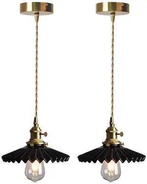 Ceramic Hanging Lamp Black Pendant Light Fixture Kitchen Island Scalloped Ceramics Shade Farmhouse Vintage Ceiling Hanging Lights Gold Brass Finish Adjustable Ceiling Pendant Light Ceramic Hanging Lamp Black Pendant Light Fixture Kitchen Island Scalloped Ceramics Shade Farmhouse Vintage Ceiling Hanging Lights Gold Brass Finish Adjustable Ceiling Pendant Light