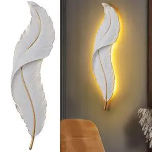 Feather lamp Bedroom Living Room wall Lights Modern LED Wall Sconce Lights with Unique Resin White Feather Design Mid Century Elegant Wall Lamp for Hallway Foyer Kitchen Feather lamp Bedroom Living Room wall Lights Modern LED Wall Sconce Lights with Unique Resin White Feather Design Mid Century Elegant Wall Lamp for Hallway Foyer Kitchen