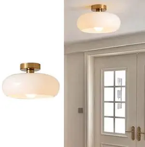 White Ceiling Light Glass Gold Flush Mount Ceiling Light mid Century Ceiling Light Fixtures with Milky Glass Dome Glass Shade Modern Minimalist Style Ceiling Lamp Hallway Bedroom White Ceiling Light Glass Gold Flush Mount Ceiling Light mid Century Ceiling Light Fixtures with Milky Glass Dome Glass Shade Modern Minimalist Style Ceiling Lamp Hallway Bedroom
