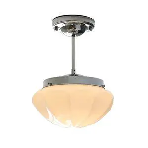 Glass Semi Flush Mount Ceiling Light Chrome Close to Ceiling Lights Fixtures with Milky White Dome Glass Shade Modern Minimalist Style Ceiling Lamp for Hallway Living Dining Room (Chrome) Glass Semi Flush Mount Ceiling Light Chrome Close to Ceiling Lights Fixtures with Milky White Dome Glass Shade Modern Minimalist Style Ceiling Lamp for Hallway Living Dining Room (Chrome)