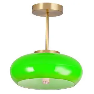 Glass Ceiling Light Modern Semi Flush Mount Ceiling Light Fixture with Green Dome Glass Shade Mid Century 1-Light Gold Close to Ceiling Light for Hallway Living Dining Room Entrance Glass Ceiling Light Modern Semi Flush Mount Ceiling Light Fixture with Green Dome Glass Shade Mid Century 1-Light Gold Close to Ceiling Light for Hallway Living Dining Room Entrance