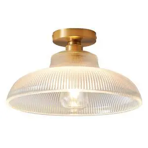 Glass mid Century Ceiling Light Brushed Brass Gold Flush Mount Ceiling Light with 12.2" Clear Glass Shade Vintage Modern Ceiling Lights for Hallway Foyer Bedroom Dining Room Kitchen Glass mid Century Ceiling Light Brushed Brass Gold Flush Mount Ceiling Light with 12.2" Clear Glass Shade Vintage Modern Ceiling Lights for Hallway Foyer Bedroom Dining Room Kitchen