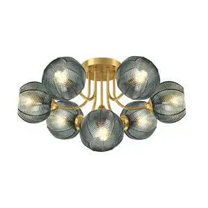 Mid Century Modern Chandelier Green Glass 7-Light Sputnik Chandelier | 5.9" Ribbed Glass Flush Mount Ceiling Lights Vintage Globe Lamp Shade Gold Chandeliers for Dining Room Living room farmhouse Mid Century Modern Chandelier Green Glass 7-Light Sputnik Chandelier | 5.9" Ribbed Glass Flush Mount Ceiling Lights Vintage Globe Lamp Shade Gold Chandeliers for Dining Room Living room farmhouse