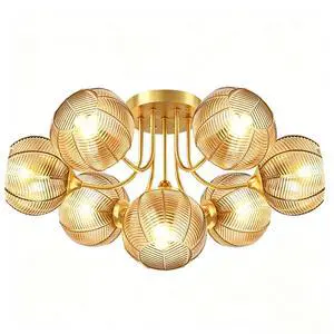 7-Lights Amber Glass Flush Mount Ceiling Light Fixtures Chandelers | Mid Century Modern Close to Ceiling Light Gold Brass ,15cm/5.9 Glass Globe Shade, E26 Base, Living Room,Dining room,Farmhouse 7-Lights Amber Glass Flush Mount Ceiling Light Fixtures Chandelers | Mid Century Modern Close to Ceiling Light Gold Brass ,15cm/5.9 Glass Globe Shade, E26 Base, Living Room,Dining room,Farmhouse