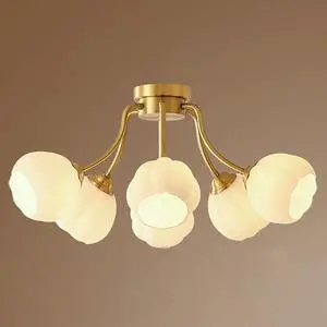 6-Light Glass Sputnik Chandelier Glass Globe Semi Flush Mount Ceiling Lights Mid Century Modern Ceiling Light Fixtures Milk White Flower Shade Gold Brass Chandeliers for Living Room 6-Light Glass Sputnik Chandelier Glass Globe Semi Flush Mount Ceiling Lights Mid Century Modern Ceiling Light Fixtures Milk White Flower Shade Gold Brass Chandeliers for Living Room