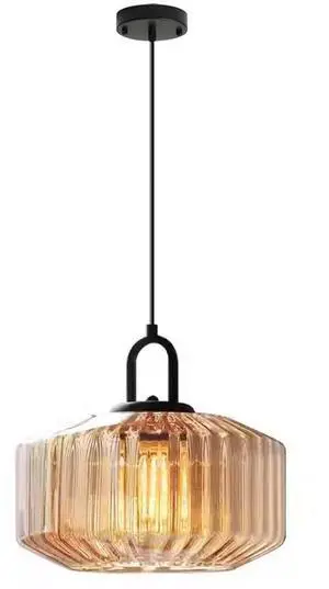 Large Glass Pendant Light, Amber Glass Pendant Light Mid Century Modern Ceiling Pendant Light with Amber Striped Glass Globes Shade Hanging Lamp Dining Bedroom Kitchen Farmhouse Large Glass Pendant Light, Amber Glass Pendant Light Mid Century Modern Ceiling Pendant Light with Amber Striped Glass Globes Shade Hanging Lamp Dining Bedroom Kitchen Farmhouse