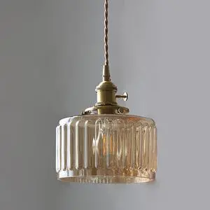 Small Pendant Light Fixture Amber Striped Glass One-Light Mid Century Modern Hanging Light Gold Brass Pendant Lamp Vintage Pendant Lighting for Bedroom Dining Room Kitchen Island Small Pendant Light Fixture Amber Striped Glass One-Light Mid Century Modern Hanging Light Gold Brass Pendant Lamp Vintage Pendant Lighting for Bedroom Dining Room Kitchen Island