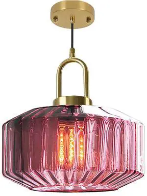 Vintage Ribbed Glass Pendant Light Brushed Gold Globe Hanging Lights Kitchen Island Purple Round Lamp Shade Mid Century Dining Room Hanging Light Nordic Chandelier for Dining Bedroom Vintage Ribbed Glass Pendant Light Brushed Gold Globe Hanging Lights Kitchen Island Purple Round Lamp Shade Mid Century Dining Room Hanging Light Nordic Chandelier for Dining Bedroom