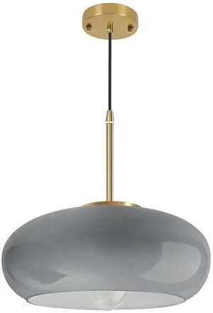 Gray Glass Pendant Light Mid Century 11" Glass Hanging Light Kitchen Island Round Dome Chandelier Adjustable Ceiling Pendant Lights Gold Brass Finished for Dining Bedroom Entryway Gray Glass Pendant Light Mid Century 11" Glass Hanging Light Kitchen Island Round Dome Chandelier Adjustable Ceiling Pendant Lights Gold Brass Finished for Dining Bedroom Entryway