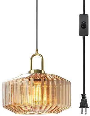 Living Room Plug in Pendant Light Fixtures Amber Large Glass Shade Mid Century Modern Hanging Lamp 1-Light Gold Brass Pendant Lamp Plug in Cord Kitchen Plug in Ceiling Hanging Light (Amber) Living Room Plug in Pendant Light Fixtures Amber Large Glass Shade Mid Century Modern Hanging Lamp 1-Light Gold Brass Pendant Lamp Plug in Cord Kitchen Plug in Ceiling Hanging Light (Amber)