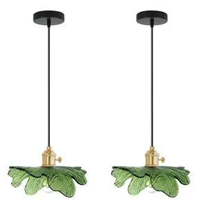Small Green Glass Pendant Light fixtures,Vintage Modern Pendant Light with 5.9 Flower Glass Shade, Mid Century Gold Adjustable Cord Hanging Light for Dining Room Kitchen Island (Green) Small Green Glass Pendant Light fixtures,Vintage Modern Pendant Light with 5.9 Flower Glass Shade, Mid Century Gold Adjustable Cord Hanging Light for Dining Room Kitchen Island (Green)