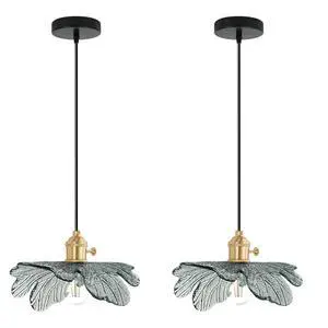 Gold Brass Vintage Pendant Light Dark Green Glass Hanging Light with Flower Shade Mini Adjustable Pendant Light Fixture for Kitchen Island Dining Room Hallway Farmhouse 2-Pack Gold Brass Vintage Pendant Light Dark Green Glass Hanging Light with Flower Shade Mini Adjustable Pendant Light Fixture for Kitchen Island Dining Room Hallway Farmhouse 2-Pack