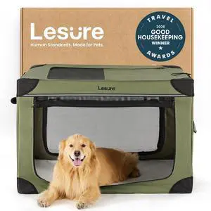 Lesure Shown on Today Show Soft Collapsible XL Dog Crate, 42in Green | Portable Travel Camping Pet Kennel, 4-door, Indoor Outdoor Use, Easy to Set Up and Fold, For Extra Large Breeds Up to 90 lbs Lesure Shown on Today Show Soft Collapsible XL Dog Crate, 42in Green | Portable Travel Camping Pet Kennel, 4-door, Indoor Outdoor Use, Easy to Set Up and Fold, For Extra Large Breeds Up to 90 lbs