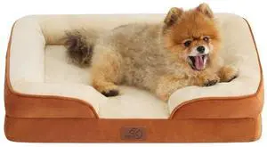 Orthopedic Dog Beds for Small Dogs with Removable Washable Cover | 24" Classic Comfy Puppy Couch Sofa Waterproof, Cozy Bolster Sides, Nonslip Bottom, Pet bed for Cats,Senior Dogs, Ember Clay Orthopedic Dog Beds for Small Dogs with Removable Washable Cover | 24" Classic Comfy Puppy Couch Sofa Waterproof, Cozy Bolster Sides, Nonslip Bottom, Pet bed for Cats,Senior Dogs, Ember Clay