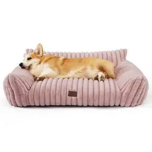 ComfyFleece Shown on TV Dog Couch for Medium Dogs,36in Blush Pink | Dog Couch Bed with Removable Washable Cover,Supportive Pet Sofa for Medium Large Dogs,Seen on Good Day New York,Up to 40 Lbs ComfyFleece Shown on TV Dog Couch for Medium Dogs,36in Blush Pink | Dog Couch Bed with Removable Washable Cover,Supportive Pet Sofa for Medium Large Dogs,Seen on Good Day New York,Up to 40 Lbs