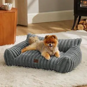 ComfyFleece Shown on TV Fluffy Dog Couch for Pets,30in Warm Grey | Small & Medium Dog Bed Washable Cover,Supportive Couch Bed for Small Dogs,Pet Sofa Seen on Good Day New York,Up to 20 Lbs ComfyFleece Shown on TV Fluffy Dog Couch for Pets,30in Warm Grey | Small & Medium Dog Bed Washable Cover,Supportive Couch Bed for Small Dogs,Pet Sofa Seen on Good Day New York,Up to 20 Lbs