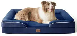 Orthopedic Dog Beds Large Sized Dog with Removable Washable Cover | 38" Big Comfy Dog Couch Sofa Waterproof, Cozy Bolster Sides, Nonslip Bottom, Pet Bed for Cats and Senior Dogs, Blue Navy Orthopedic Dog Beds Large Sized Dog with Removable Washable Cover | 38" Big Comfy Dog Couch Sofa Waterproof, Cozy Bolster Sides, Nonslip Bottom, Pet Bed for Cats and Senior Dogs, Blue Navy