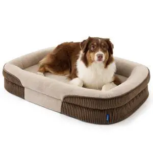 LPlus 360°Oval Bolster Orthopedic Dog Beds Large Sized Dog,38" Brown LPlus 360°Oval Bolster Orthopedic Dog Beds Large Sized Dog,38" Brown