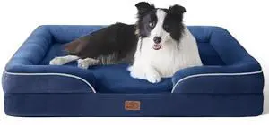 Orthopedic Dog Beds Large Sized Dog with Removable Washable Cover | 35" Classic Big Dog Couch Sofa Waterproof, Comfy Bolster Sides, Nonslip Bottom, Cozy Pet Bed for Cats, Senior Dogs, Blue Navy Orthopedic Dog Beds Large Sized Dog with Removable Washable Cover | 35" Classic Big Dog Couch Sofa Waterproof, Comfy Bolster Sides, Nonslip Bottom, Cozy Pet Bed for Cats, Senior Dogs, Blue Navy