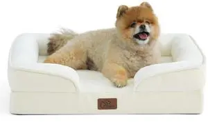Orthopedic Dog Beds for Small Dogs with Removable Washable Cover | 24" Classic Comfy Puppy Couch Sofa Waterproof, Cozy Bolster Sides, Nonslip Bottom, Pet bed for Cats,Senior Dogs, Beige Orthopedic Dog Beds for Small Dogs with Removable Washable Cover | 24" Classic Comfy Puppy Couch Sofa Waterproof, Cozy Bolster Sides, Nonslip Bottom, Pet bed for Cats,Senior Dogs, Beige
