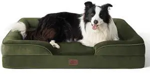 Orthopedic Dog Beds Large Sized Dog with Removable Washable Cover | 35" Classic Big Dog Couch Sofa Waterproof, Bolster Sides, Nonslip Bottom, Comfy Pet Bed for Cats, Senior Dogs, Moss Green Orthopedic Dog Beds Large Sized Dog with Removable Washable Cover | 35" Classic Big Dog Couch Sofa Waterproof, Bolster Sides, Nonslip Bottom, Comfy Pet Bed for Cats, Senior Dogs, Moss Green