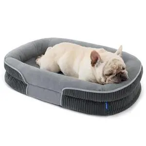 360°Oval Bolster Orthopedic Dog Bed Medium Size Dog,30" Grey | Egg-Crate Foam for Senior Dogs, Big Comfort Pet Sofa Couch with Ultra-Soft Fleece Waterproof Washable Cover 360°Oval Bolster Orthopedic Dog Bed Medium Size Dog,30" Grey | Egg-Crate Foam for Senior Dogs, Big Comfort Pet Sofa Couch with Ultra-Soft Fleece Waterproof Washable Cover