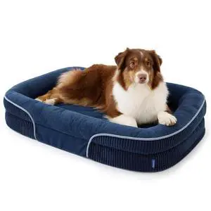 LPlus 360°Oval Bolster Orthopedic Dog Beds Large Sized Dog,38" Blue | Egg-Crate Foam for Senior Dogs, Big Comfort Pet Sofa Couch with Ultra-Soft Fleece Waterproof Washable Cover LPlus 360°Oval Bolster Orthopedic Dog Beds Large Sized Dog,38" Blue | Egg-Crate Foam for Senior Dogs, Big Comfort Pet Sofa Couch with Ultra-Soft Fleece Waterproof Washable Cover
