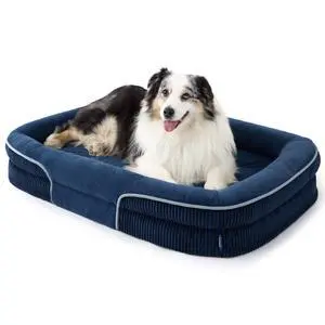XLPro 360°Oval Bolster Orthopedic Dog Beds Large Sized Dog,45" Blue | Egg-Crate Foam for Senior Dogs, Big Comfort Pet Sofa Couch with Ultra-Soft Fleece Waterproof Washable Cover XLPro 360°Oval Bolster Orthopedic Dog Beds Large Sized Dog,45" Blue | Egg-Crate Foam for Senior Dogs, Big Comfort Pet Sofa Couch with Ultra-Soft Fleece Waterproof Washable Cover