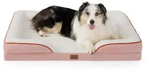 Orthopedic XL Dog Bed Extra Large with Removable Washable Cover | 42" Classic Comfy Xlarge Dog Couch Sofa Waterproof, Cozy Bolster Sides, Nonslip Bottom, Pet Bed for Cats,Senior Dogs, Pink Orthopedic XL Dog Bed Extra Large with Removable Washable Cover | 42" Classic Comfy Xlarge Dog Couch Sofa Waterproof, Cozy Bolster Sides, Nonslip Bottom, Pet Bed for Cats,Senior Dogs, Pink
