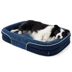 XL 360°Oval Bolster Orthopedic Dog Beds Large Sized Dog,42" Blue | Egg-Crate Foam for Senior Dogs, Big Comfort Pet Sofa Couch with Ultra-Soft Fleece Waterproof Washable Cover XL 360°Oval Bolster Orthopedic Dog Beds Large Sized Dog,42" Blue | Egg-Crate Foam for Senior Dogs, Big Comfort Pet Sofa Couch with Ultra-Soft Fleece Waterproof Washable Cover