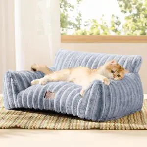 ComfyFleece Shown on TV Fluffy Cat Couch for Pets,24in Blue Indigo | Cat Beds for Indoor Cats,Supportive Pet Sofa,Dog Couch Bed Seen on Good Day New York,Removable Washable Cover,Up to 10 Lbs ComfyFleece Shown on TV Fluffy Cat Couch for Pets,24in Blue Indigo | Cat Beds for Indoor Cats,Supportive Pet Sofa,Dog Couch Bed Seen on Good Day New York,Removable Washable Cover,Up to 10 Lbs